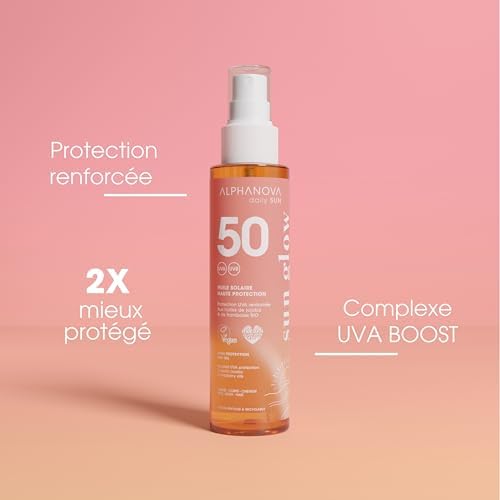 ALPHANOVA DAILY SUN SPF50 INVISIBLE - PROTECTION UVA RENFORCÉE POUR LA PLAGE - SPORT ET POOLSIDE - 125ML HYDRATANT ET LO