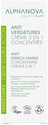 ALPHANOVA Organic Mum Crème Concentrée Anti-Verrugas - Prévention et Réduction Naturelle et Certifiée Biologique - 150ml