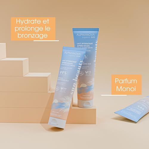 ALPHANOVA Lait Après Soleil Apaisant pour la Peau Irritée - Sublimateur de Bronzage Naturel et BIO - 150ml COSMOS Organi