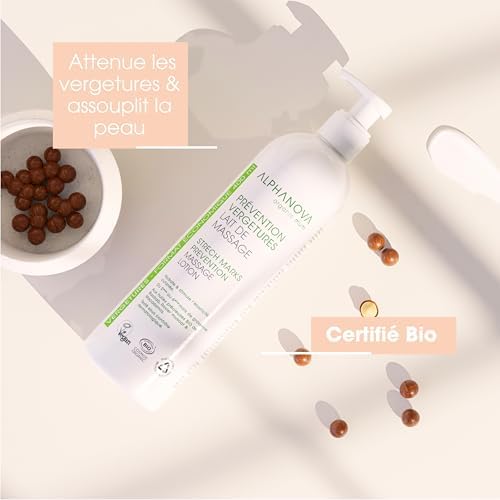 ALPHANOVA SANTE Lait de massage prévention des vergetures BIO* ORGANIC MUM 400ml COSMOS Organic par Ecocert | Anti-verge