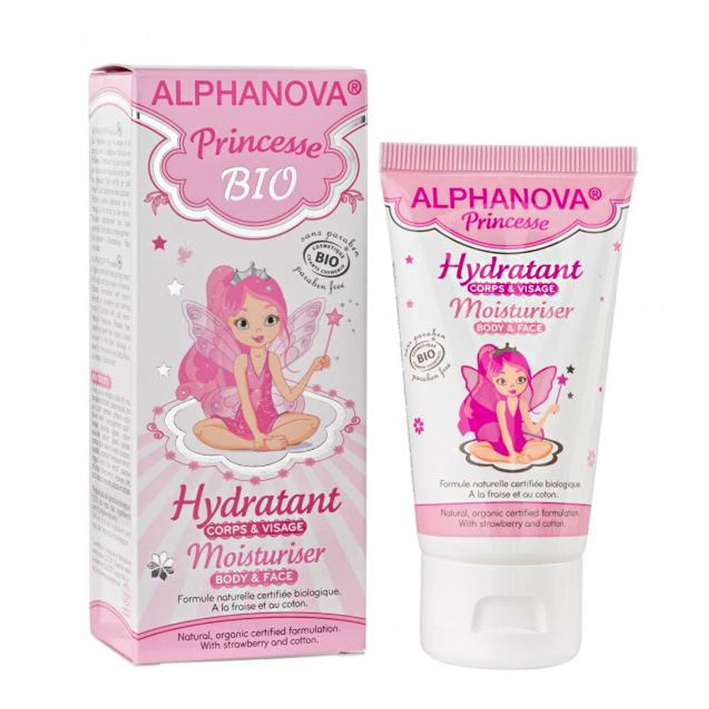 Alphanova Kids Hydratant Princesse Bio pour Enfants 50 ml - Cruelité Libre, Formule Naturelle, Peaux Sèches