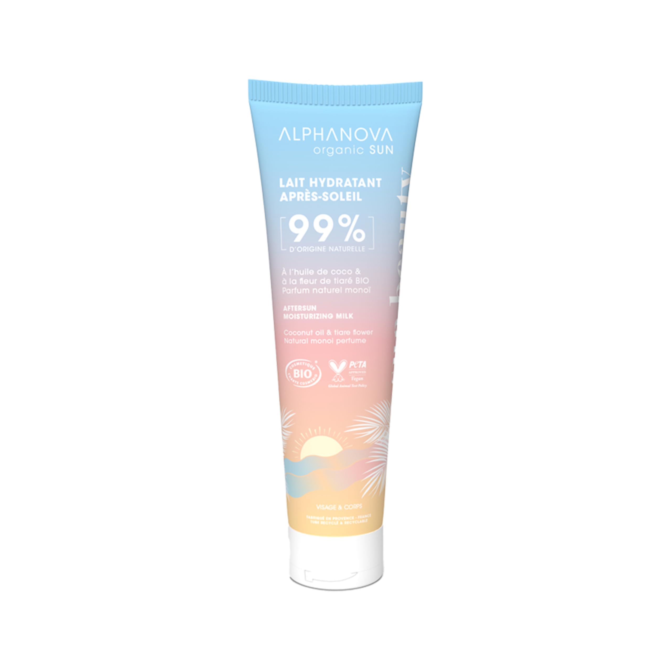 ALPHANOVA Lait Après Soleil Apaisant pour la Peau Irritée - Sublimateur de Bronzage Naturel et BIO - 150ml COSMOS Organi